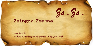 Zsingor Zsanna névjegykártya
